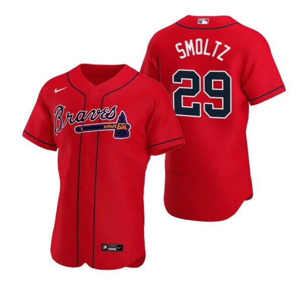 Men Atlanta Braves #29 John Smoltz Red Flex Base Stitched MLB Jersey