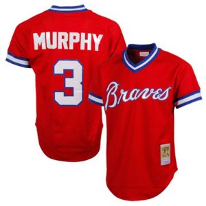 Men Atlanta Braves #3 Dale Murphy Red Mitchell & Ness Stitched Jersey