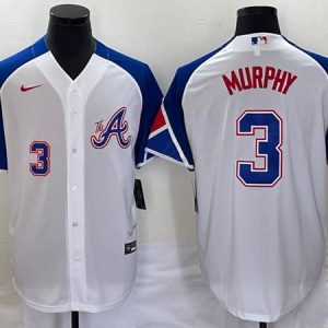 Men Atlanta Braves #3 Dale Murphy White 2023 City Connect Cool Base With Patch Stitched Baseball Jersey