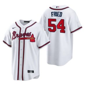 Men Atlanta Braves #54 Max Fried White Cool Base Stitched Baseball Jersey