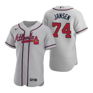 Men Atlanta Braves #74 Kenley Jansen Gray Flex Base Stitched Baseball Jersey