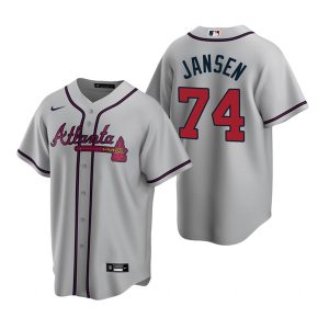 Men Atlanta Braves #74 Kenley Jansen Grey Cool Base Stitched Baseball Jersey