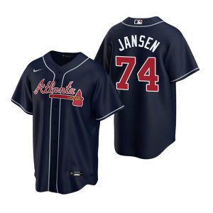 Men Atlanta Braves #74 Kenley Jansen Navy Cool Base Stitched Baseball Jersey