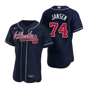 Men Atlanta Braves #74 Kenley Jansen Navy Flex Base Stitched Baseball Jersey