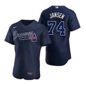 Men Atlanta Braves #74 Kenley Jansen Navy Flex Base Stitched Baseball Jersey