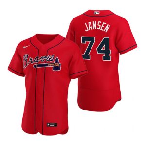 Men Atlanta Braves #74 Kenley Jansen Red Flex Base Stitched Baseball Jersey