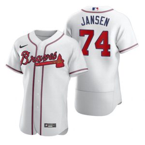 Men Atlanta Braves #74 Kenley Jansen White Flex Base Stitched Baseball Jersey