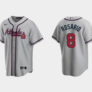 Men Atlanta Braves #8 Eddie Rosario Gray Cool Base Stitched Jersey