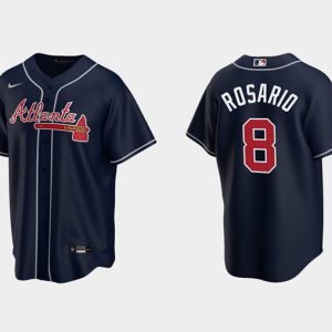 Men Atlanta Braves #8 Eddie Rosario Navy Cool Base Stitched Jersey