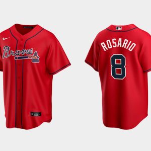 Men Atlanta Braves #8 Eddie Rosario Red Cool Base Stitched Jersey