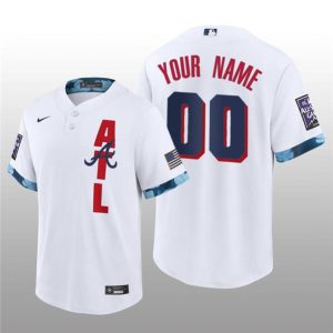 Men Atlanta Braves Active Player Custom 2021 White All-Star Cool Base Stitched Jersey