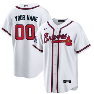 Men Atlanta Braves Active Player Custom 2021 White World Series Champions Cool Base Stitched Jersey