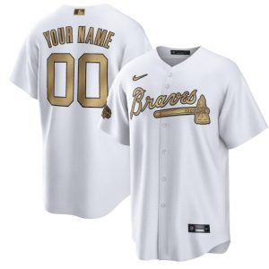 Men Atlanta Braves Active Player Custom 2022 All-Star Cool Base White Stitched Baseball Jersey