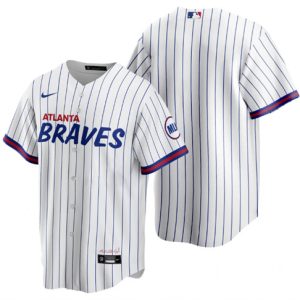 Men Atlanta Braves Blank 2021 White City Connect Stitched Jersey