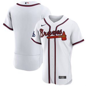 Men Atlanta Braves Blank 2021 White World Series Champions Stitched Baseball Jersey