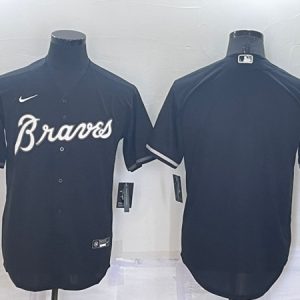 Men Atlanta Braves Blank Black Cool Base Stitched Baseball Jersey