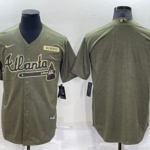 Men Atlanta Braves Blank Camo Salute To Service Cool Base Stitched Jersey