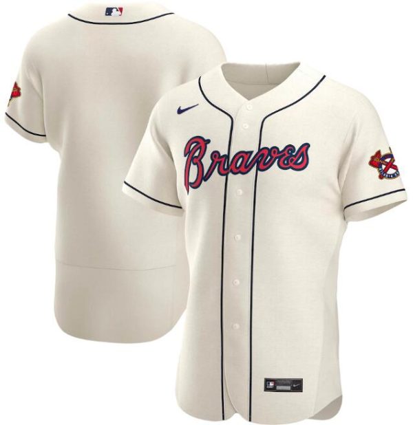 Men Atlanta Braves Blank Cream Flex Base Stitched MLB Jersey