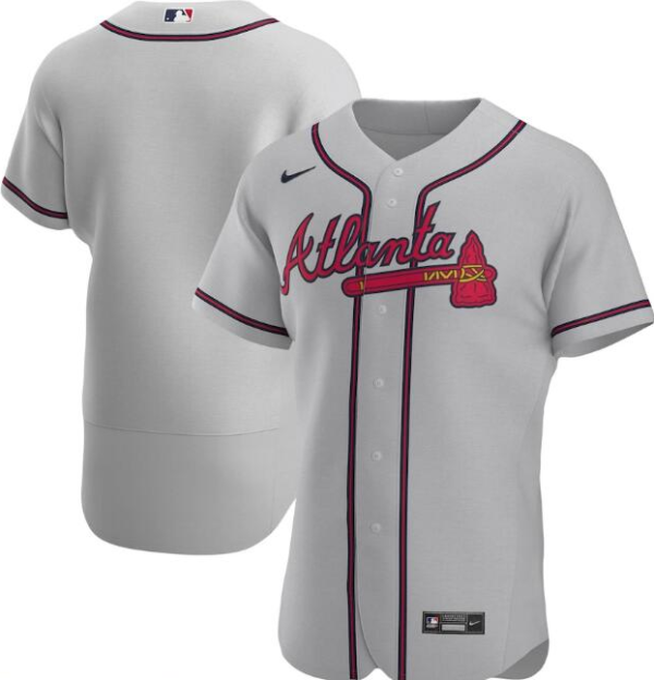 Men Atlanta Braves Blank Grey Flex Base Stitched MLB Jersey