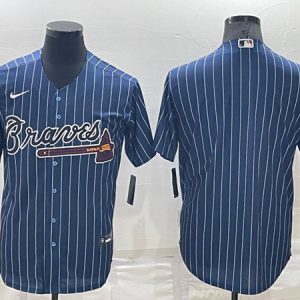 Men Atlanta Braves Blank Navy Cool Base Stitched Baseball Jersey