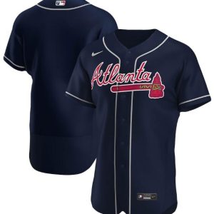 Men Atlanta Braves Blank Navy Flex Base Stitched MLB Jersey