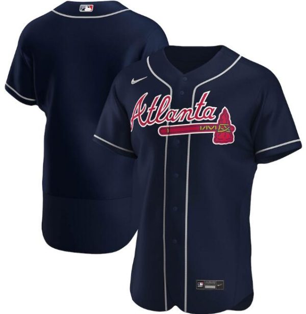 Men Atlanta Braves Blank Navy Flex Base Stitched MLB Jersey