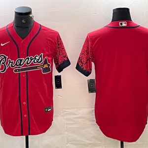 Men Atlanta Braves Blank Red City Connect Cool Base Stitched Baseball Jersey