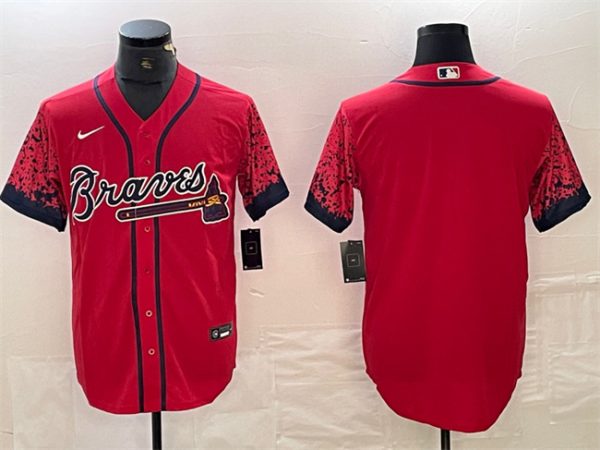 Men Atlanta Braves Blank Red City Connect Cool Base Stitched Baseball Jersey