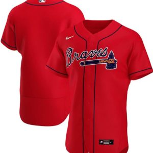 Men Atlanta Braves Blank Red Flex Base Stitched MLB Jersey