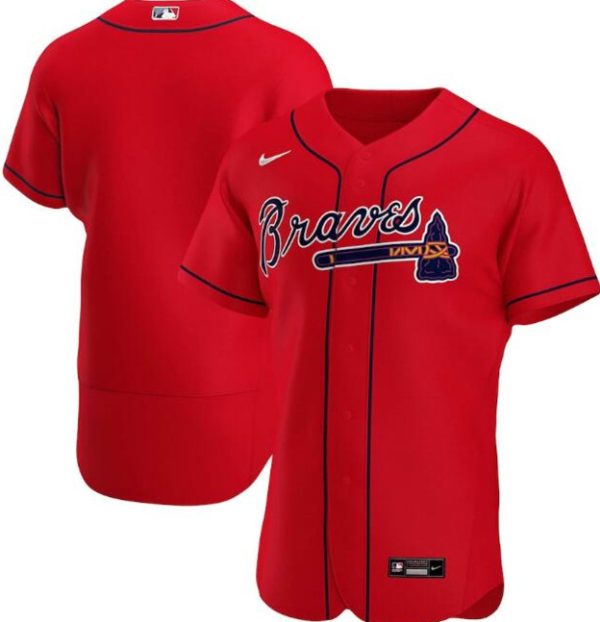 Men Atlanta Braves Blank Red Flex Base Stitched MLB Jersey