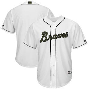 Men Atlanta Braves Blank White 2018 Memorial Day Cool Base Stitched MLB Jersey