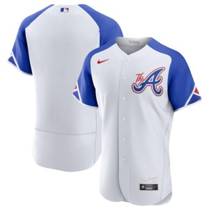 Men Atlanta Braves Blank White 2023 City Connect Flex Base Stitched Jersey