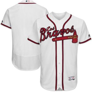 Men Atlanta Braves Blank White los bravos Flex Base Stitched Baseball Jersey