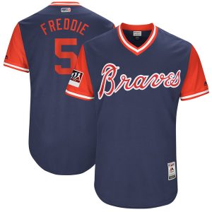 Men Atlanta Braves Freddie Freeman "Freddie" Majestic Navy 2017 Players Weekend Jersey