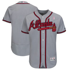 Men Atlanta Braves Gray 2018 Mother's Day Flexbase Stitched MLB Jersey