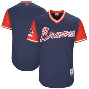 Men Atlanta Braves Majestic Navy/Red 2018 Players' Weekend Team Stitched MLB Jersey