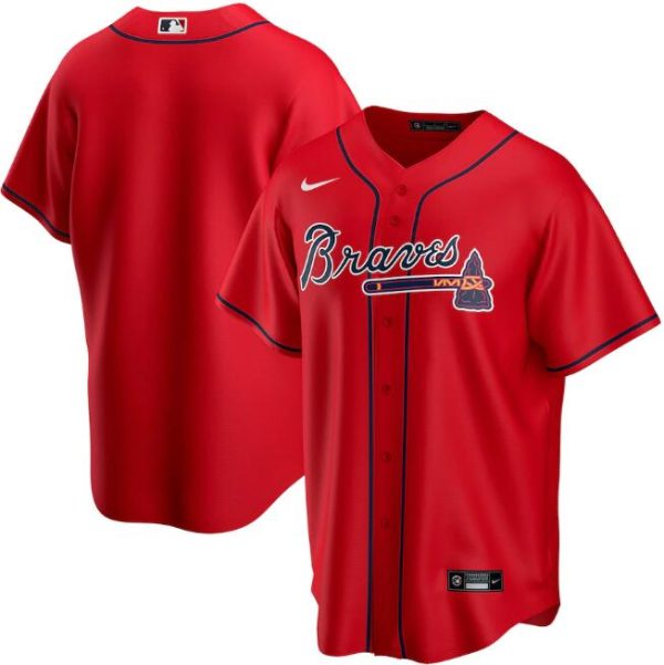 Men Atlanta Braves Red Cool Base Stitched MLB Jersey