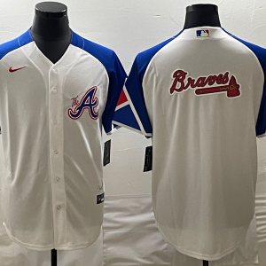 Men Atlanta Braves White 2023 City Connect Team Big Logo Cool Base Stitched Baseball Jersey