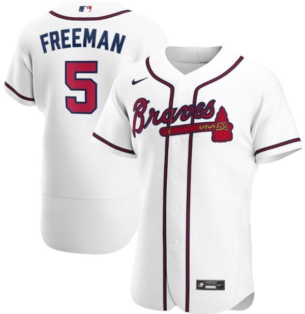 Men Atlanta Braves White #5 Freddie Freeman 2020 Flex Base Stitched MLB Jersey