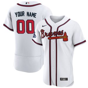 Men Atlanta Braves White Active Player Custom 2021 White World Series Champions Stitched Jersey