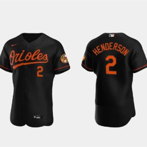 Men Baltimore Orioles #2 Gunnar Henderson Black Flex Base Stitched Baseball Jersey