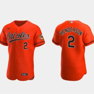 Men Baltimore Orioles #2 Gunnar Henderson Orange Flex Base Stitched Baseball Jersey