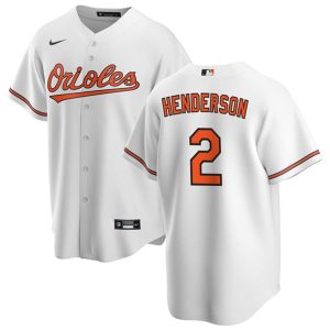 Men Baltimore Orioles #2 Gunnar Henderson White Cool Base Stitched Jersey