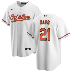 Men Baltimore Orioles #21 Austin Hays White Cool Base Stitched Jersey