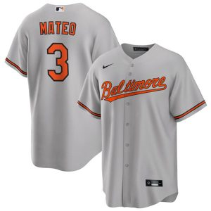 Men Baltimore Orioles #3 Jorge Mateo Gray Cool Base Stitched Jersey