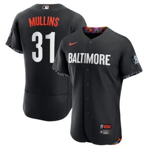 Men Baltimore Orioles #31 Cedric Mullins Black 2023 City Connect Flex Base Stitched Baseball Jersey