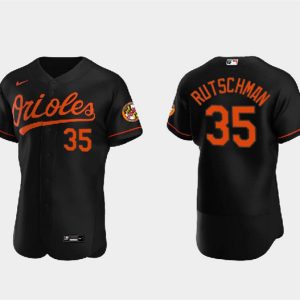 Men Baltimore Orioles #35 Adley Rutschman Black Flex Base Stitched Baseball Jersey