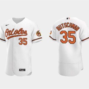 Men Baltimore Orioles #35 Adley Rutschman White Flex Base Stitched Baseball Jersey