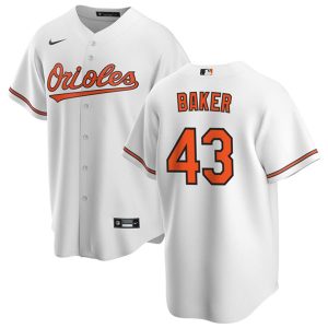 Men Baltimore Orioles #43 Bryan Baker White Cool Base Stitched Jersey