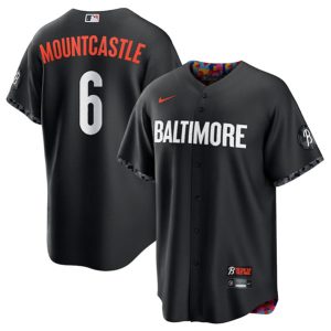 Men Baltimore Orioles #6 Ryan Mountcastle Black 2023 City Connect Cool Base Stitched Jersey